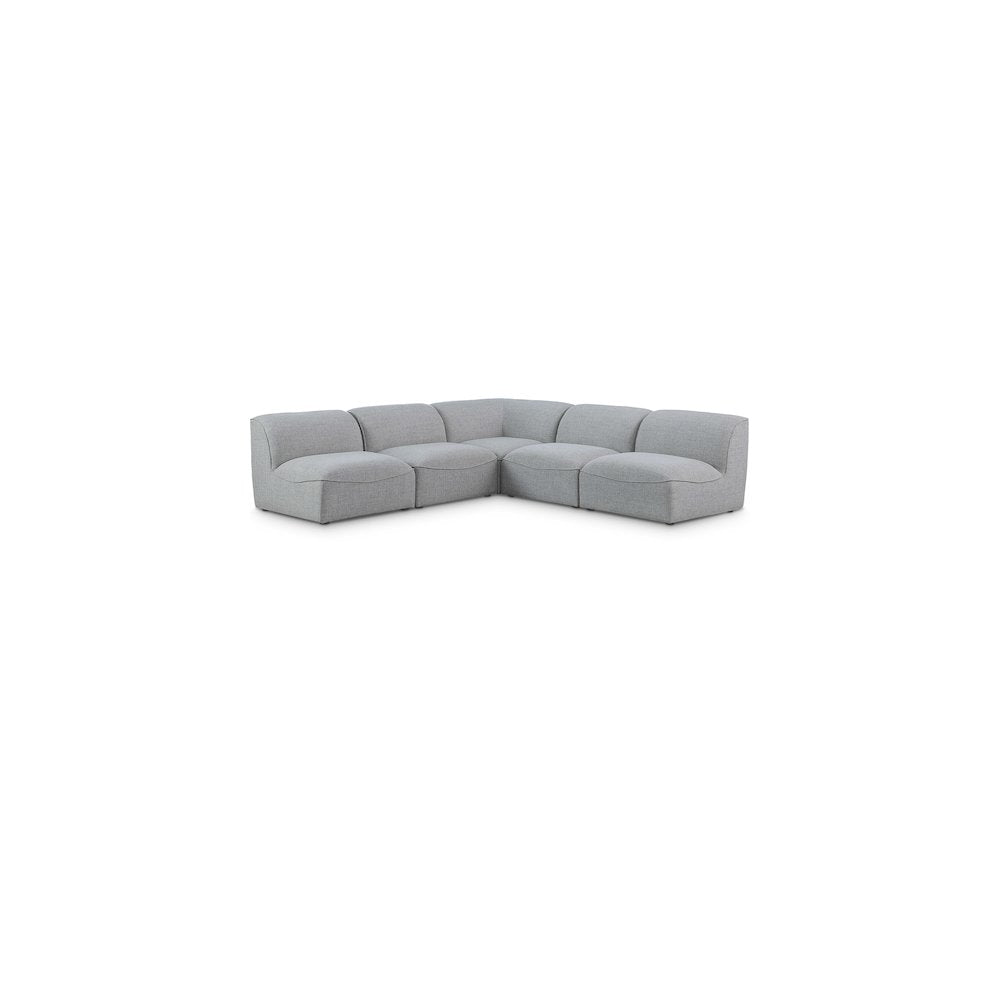 Miramar Grey Durable Linen Textured Modular Sectional