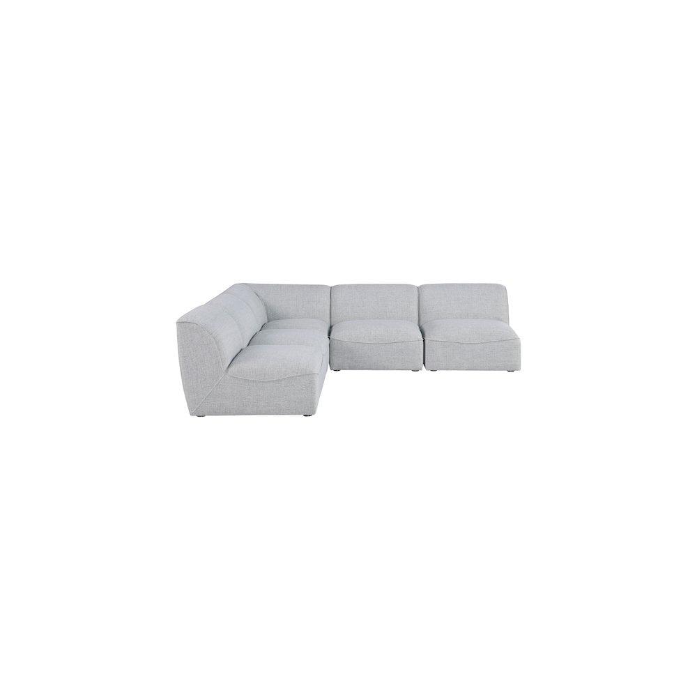 Miramar Grey Durable Linen Textured Modular Sectional
