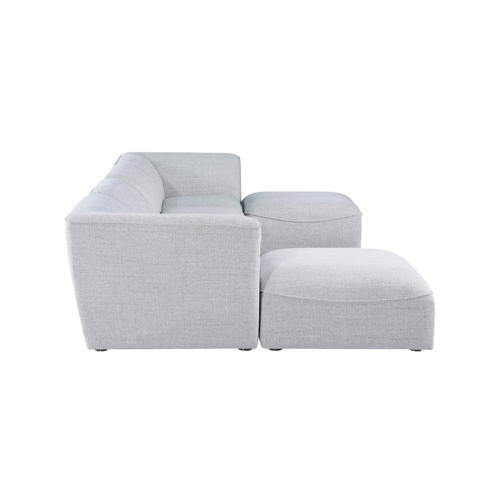Miramar Grey Durable Linen Textured Modular Sectional