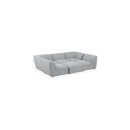 Miramar Grey Durable Linen Textured Modular Sectional