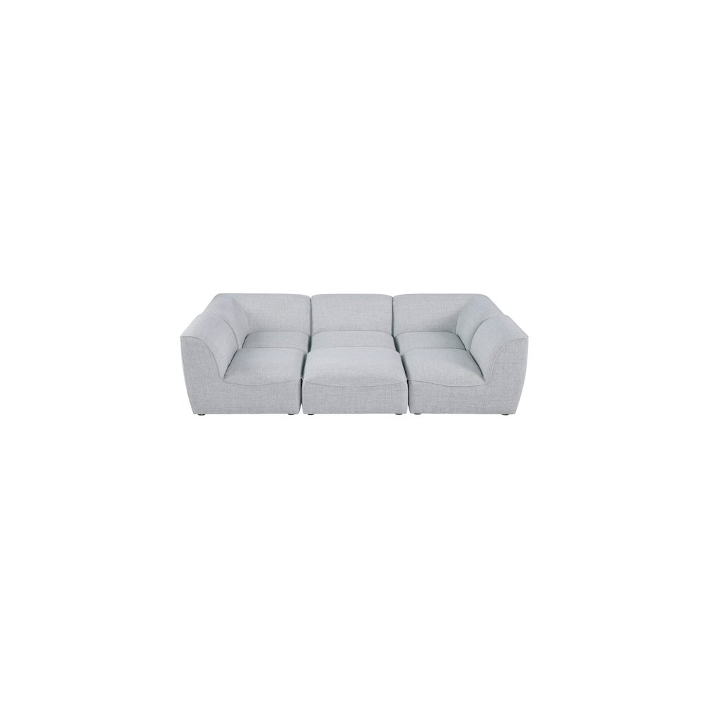 Miramar Grey Durable Linen Textured Modular Sectional
