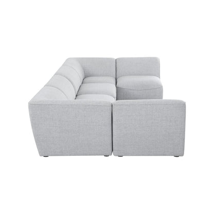 Miramar Grey Durable Linen Textured Modular Sectional