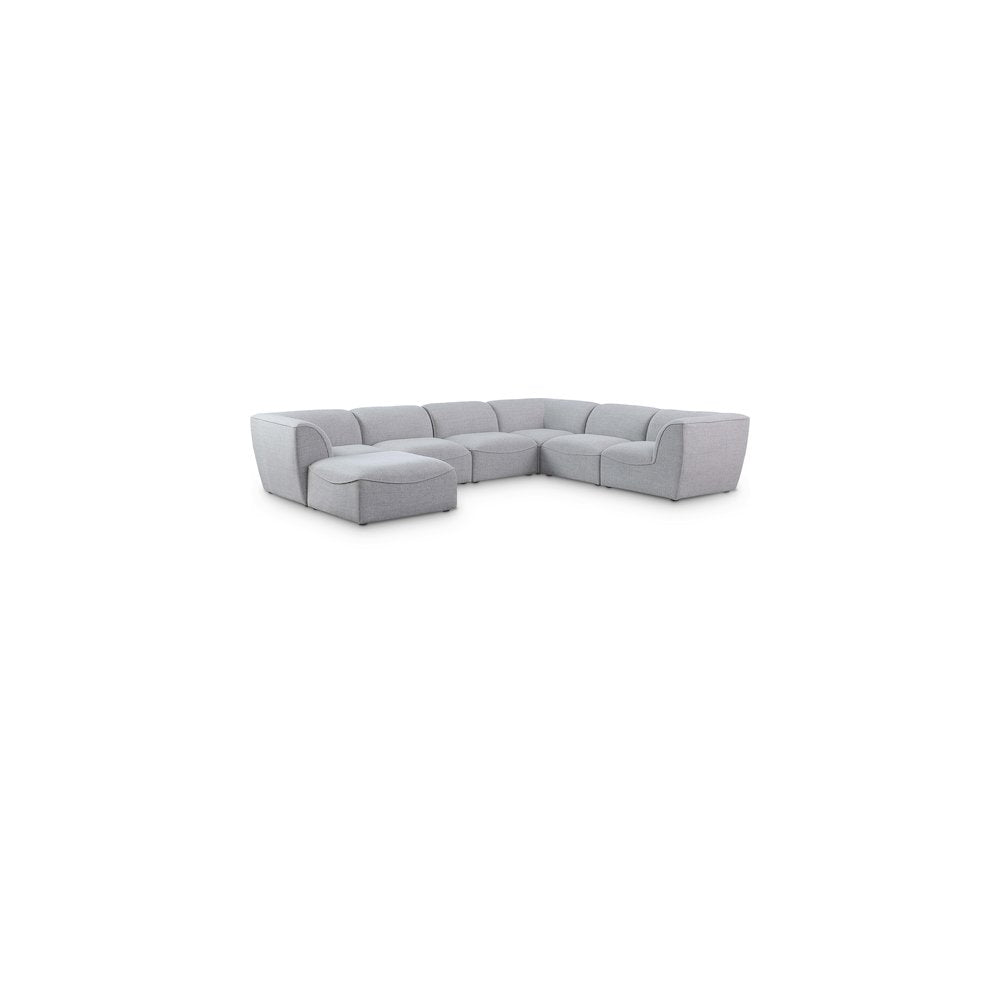 Miramar Grey Durable Linen Textured Modular Sectional