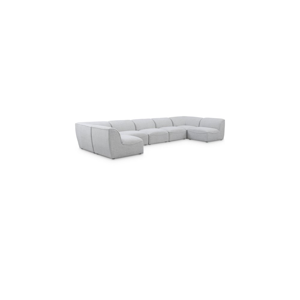 Miramar Grey Durable Linen Textured Modular Sectional