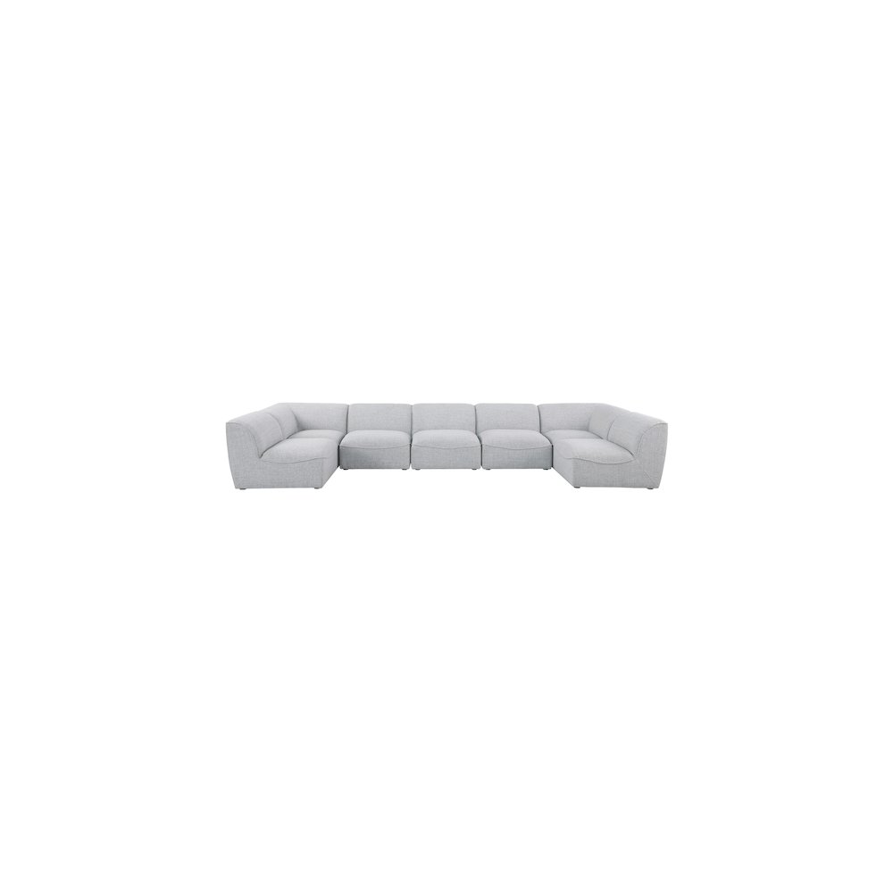 Miramar Grey Durable Linen Textured Modular Sectional