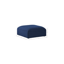 Miramar Navy Durable Linen Textured Ottoman