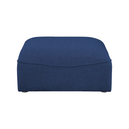 Miramar Navy Durable Linen Textured Ottoman