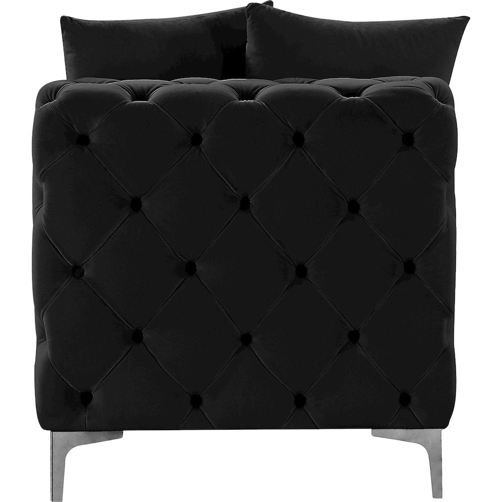 Tremblay Black Velvet Armless Chair