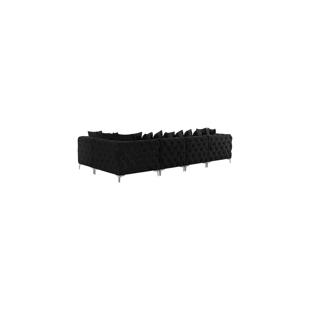 Tremblay Black Velvet Modular Sectional