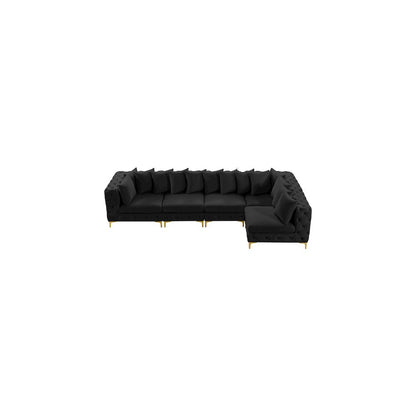 Tremblay Black Velvet Modular Sectional