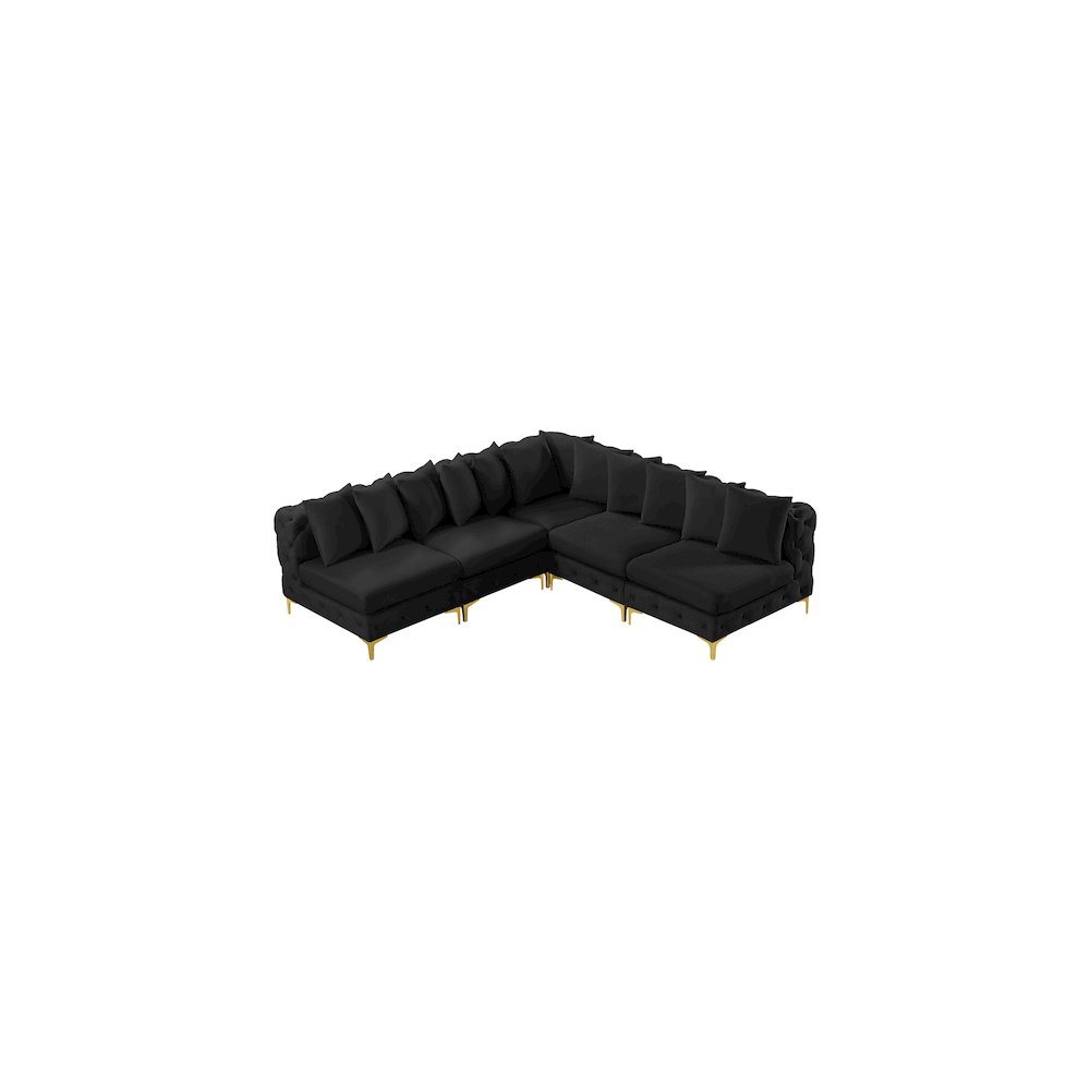 Tremblay Black Velvet Modular Sectional