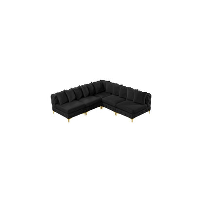Tremblay Black Velvet Modular Sectional