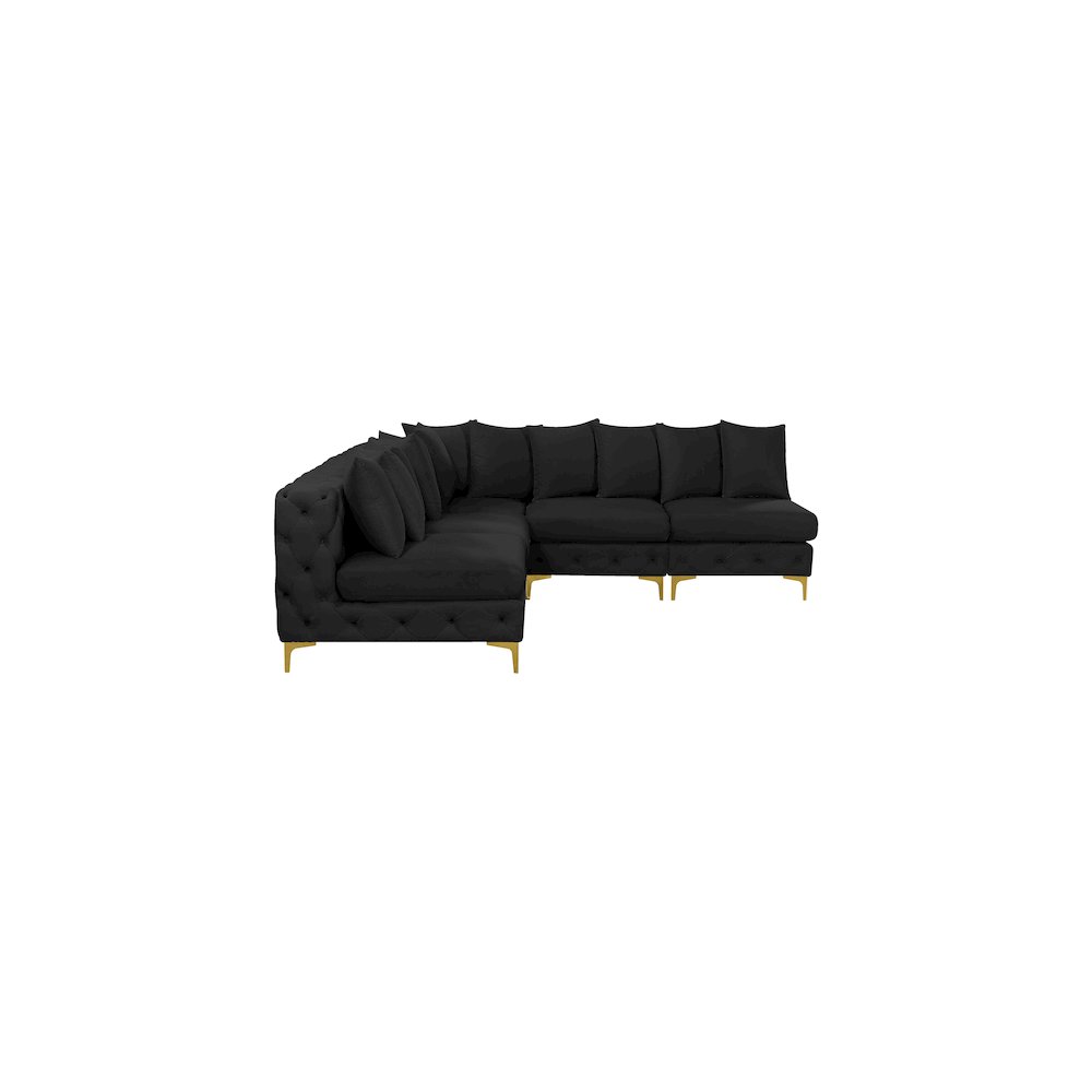 Tremblay Black Velvet Modular Sectional