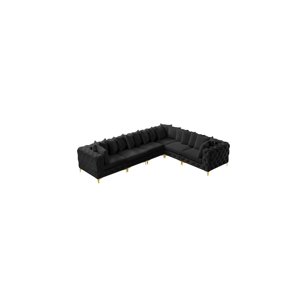Tremblay Black Velvet Modular Sectional