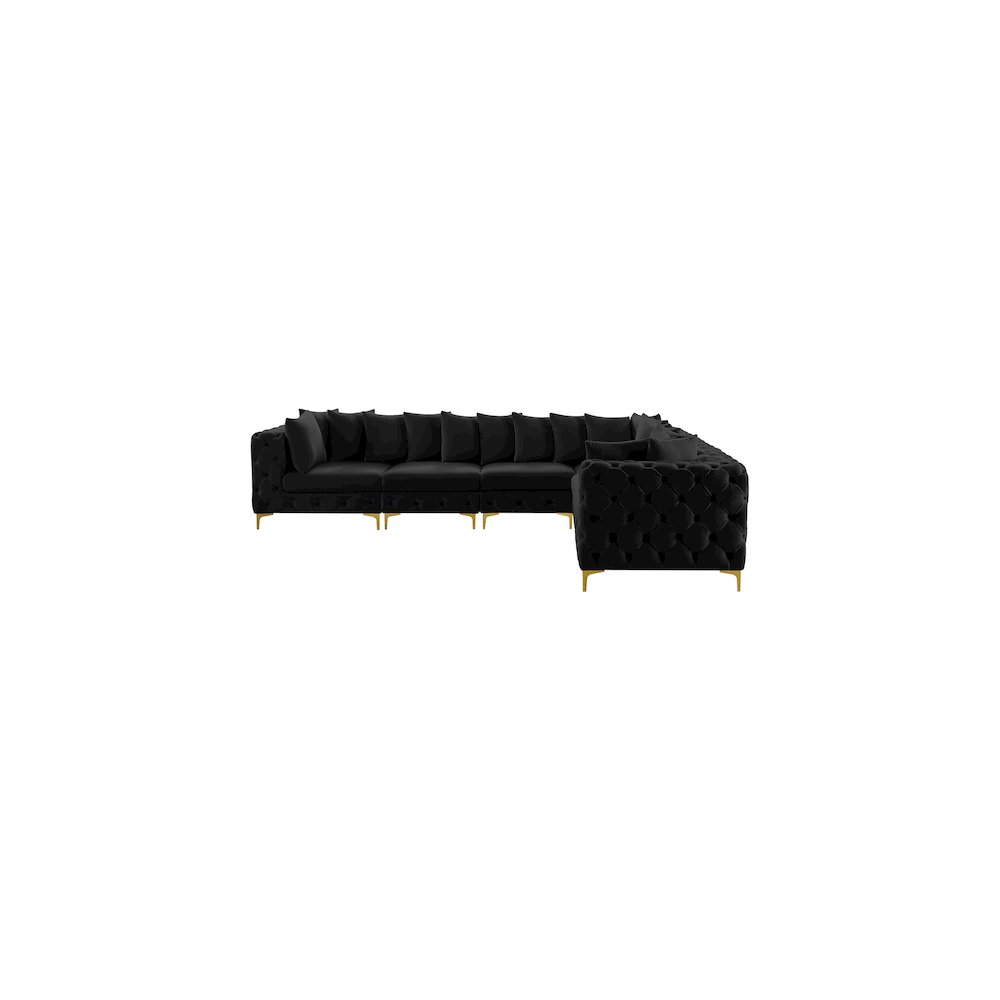 Tremblay Black Velvet Modular Sectional
