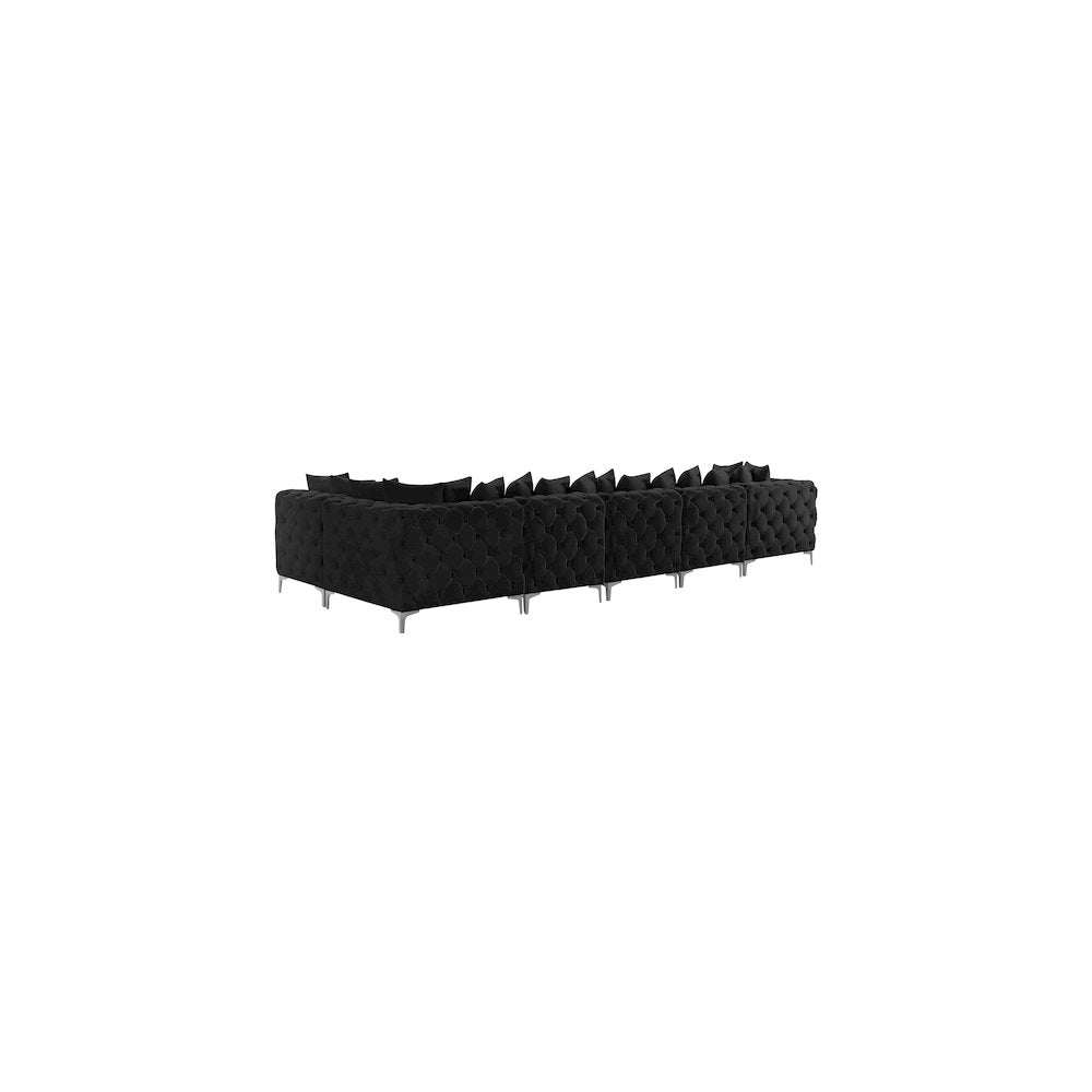 Tremblay Black Velvet Modular Sectional