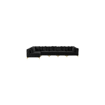 Tremblay Black Velvet Modular Sectional