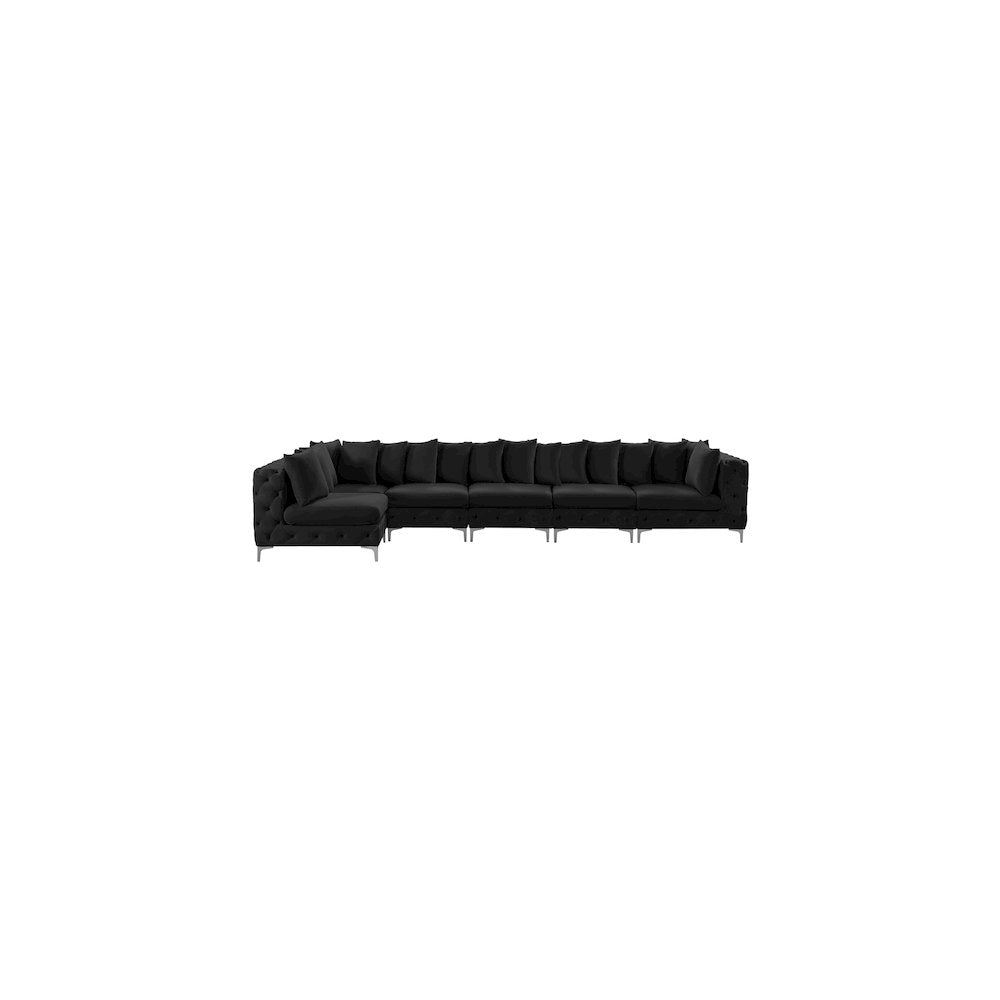 Tremblay Black Velvet Modular Sectional
