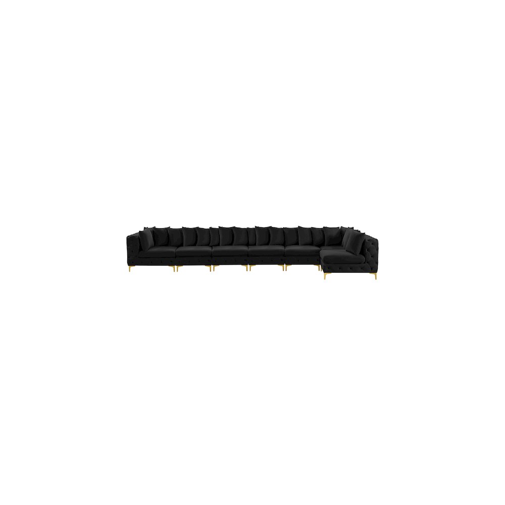 Tremblay Black Velvet Modular Sectional