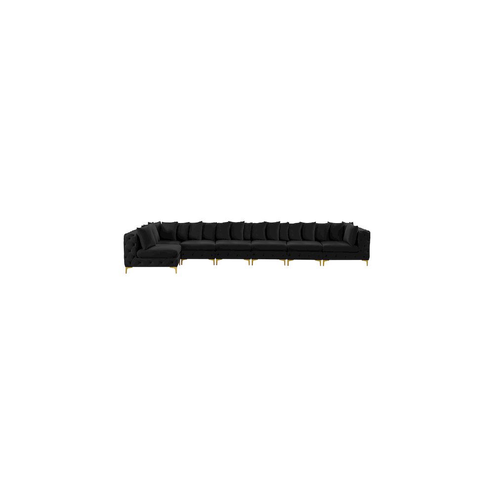 Tremblay Black Velvet Modular Sectional