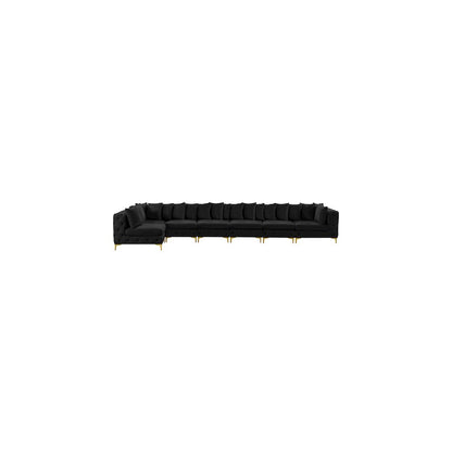 Tremblay Black Velvet Modular Sectional