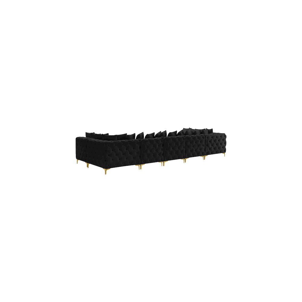 Tremblay Black Velvet Modular Sectional