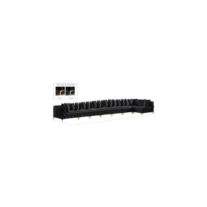 Tremblay Black Velvet Modular Sectional