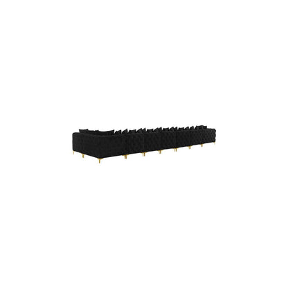 Tremblay Black Velvet Modular Sectional