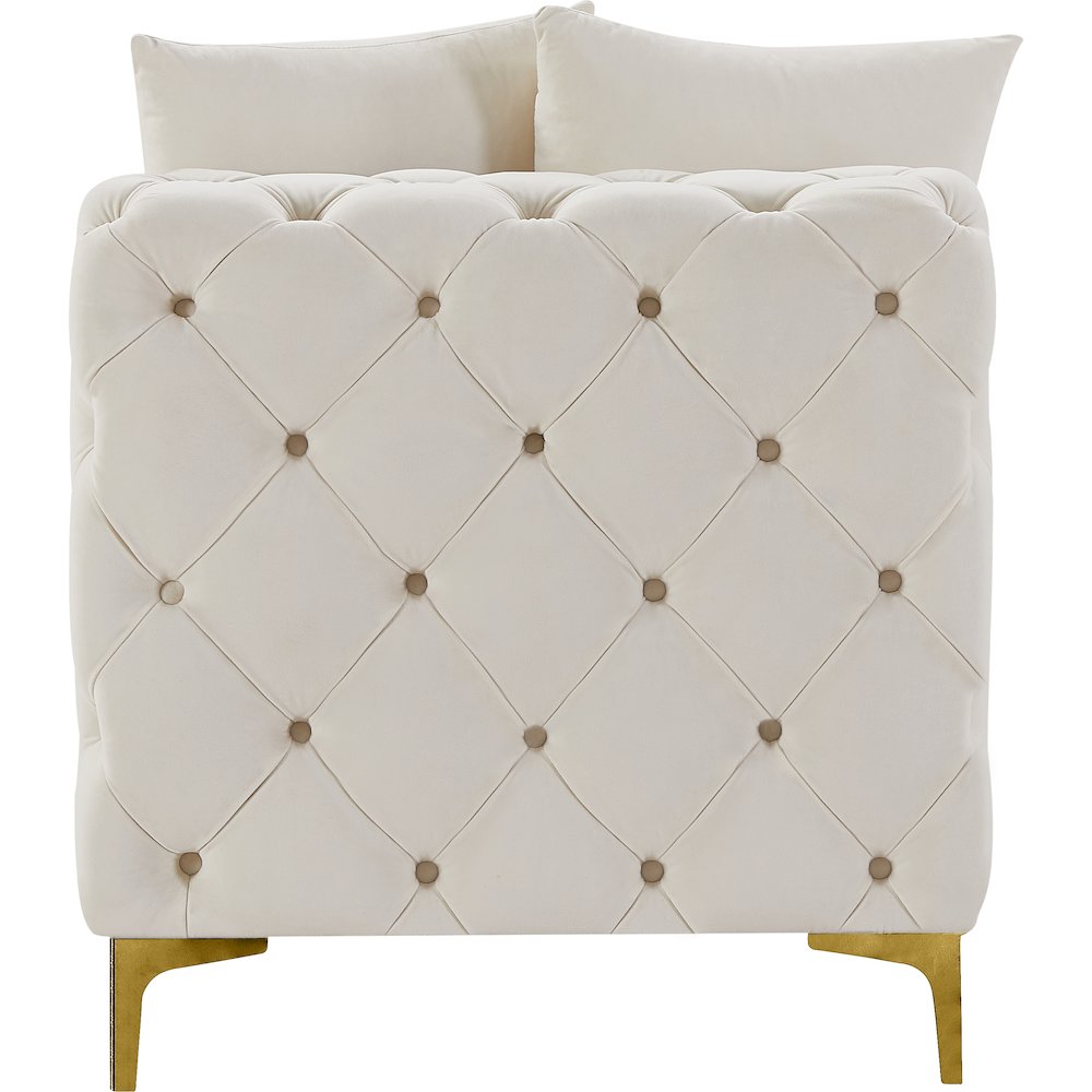 Tremblay Cream Velvet Armless Chair