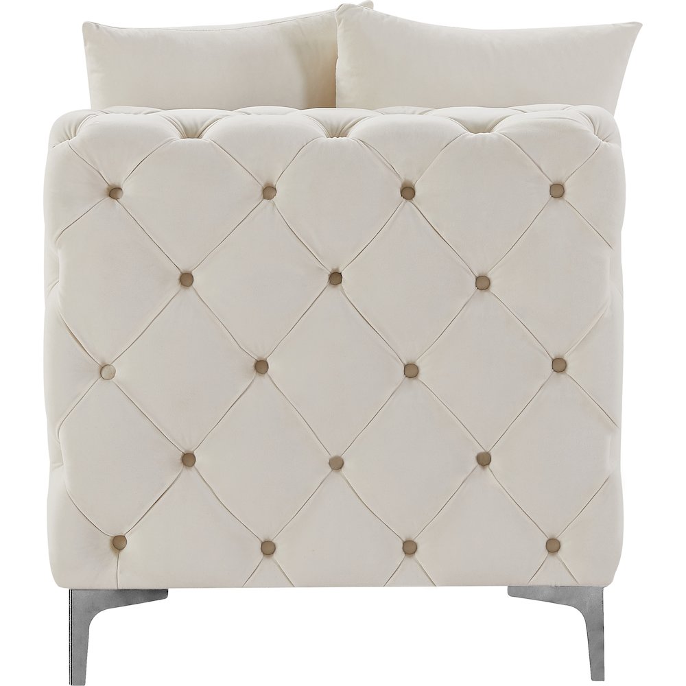 Tremblay Cream Velvet Armless Chair