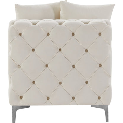 Tremblay Cream Velvet Armless Chair