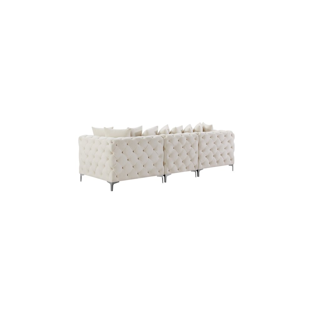 Tremblay Cream Velvet Modular Sofa