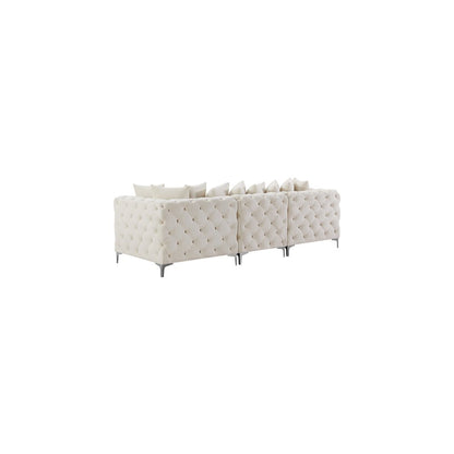 Tremblay Cream Velvet Modular Sofa