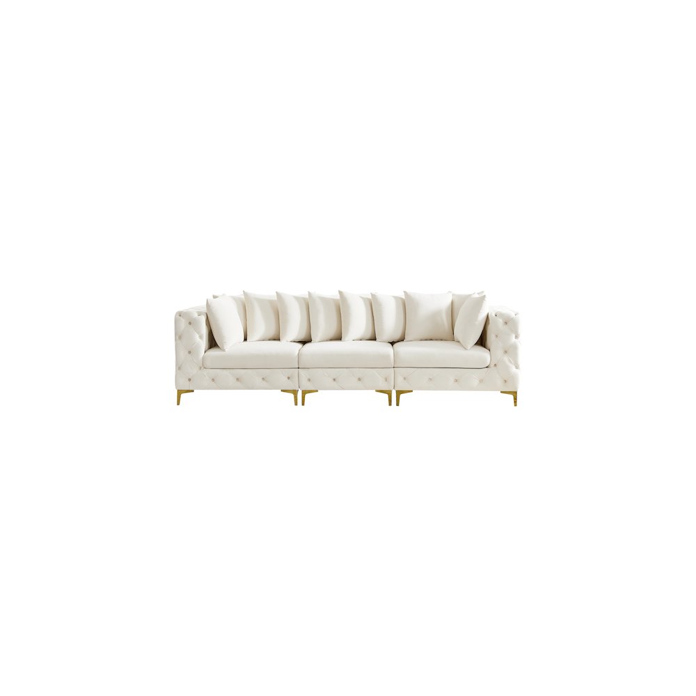 Tremblay Cream Velvet Modular Sofa