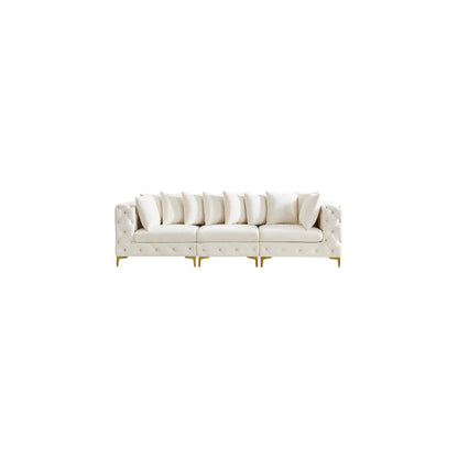 Tremblay Cream Velvet Modular Sofa