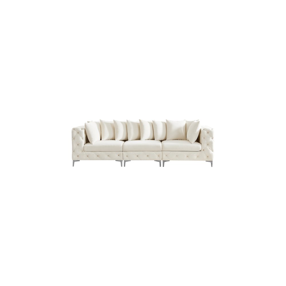 Tremblay Cream Velvet Modular Sofa