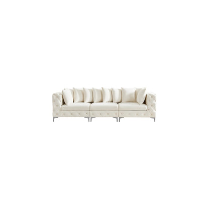 Tremblay Cream Velvet Modular Sofa