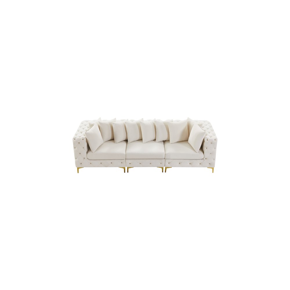 Tremblay Cream Velvet Modular Sofa