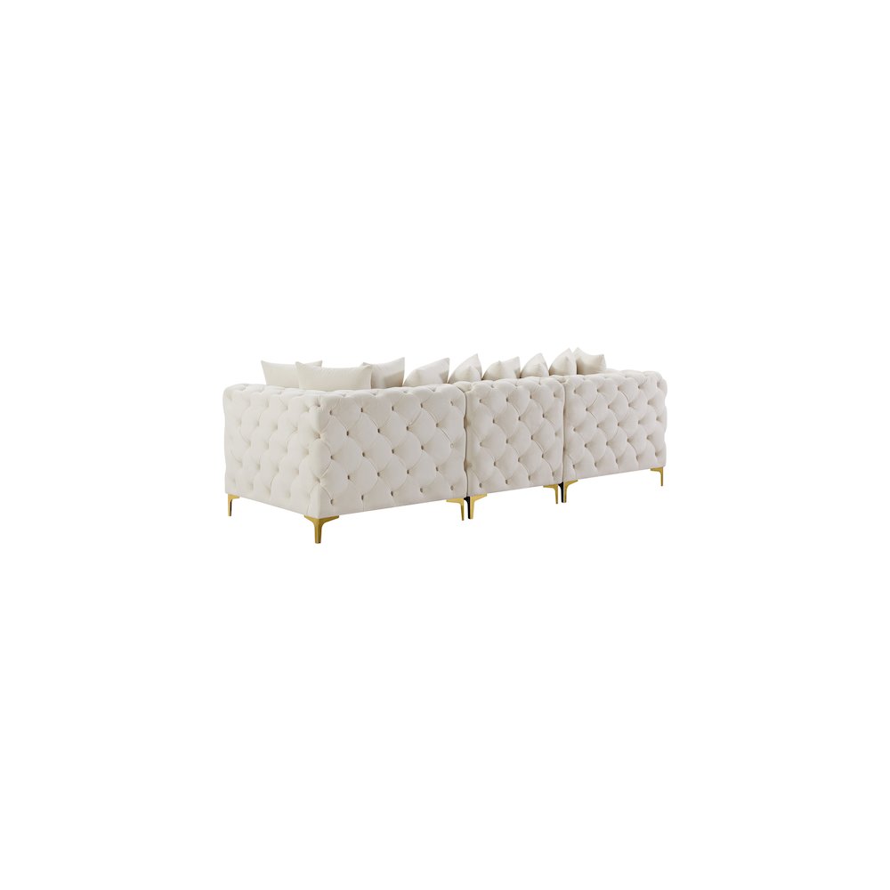 Tremblay Cream Velvet Modular Sofa