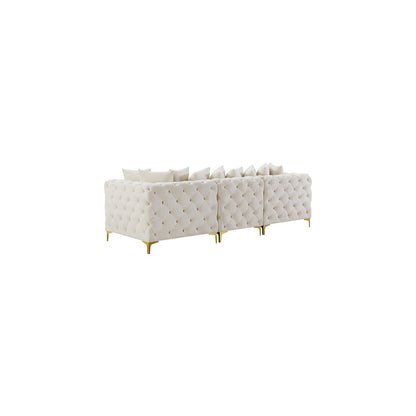 Tremblay Cream Velvet Modular Sofa