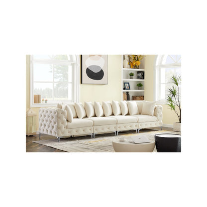 Tremblay Cream Velvet Modular Sofa