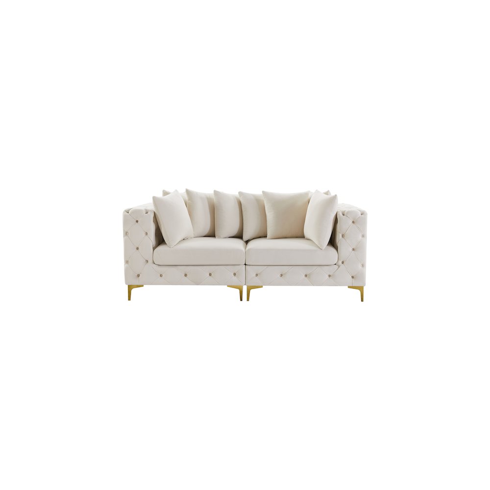 Tremblay Cream Velvet Modular Sofa