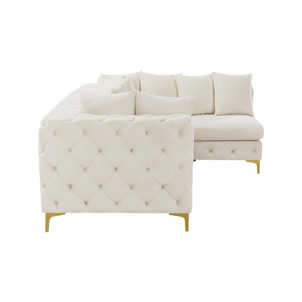 Tremblay Cream Velvet Modular Sectional