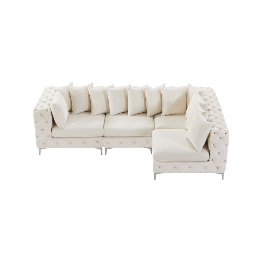 Tremblay Cream Velvet Modular Sectional