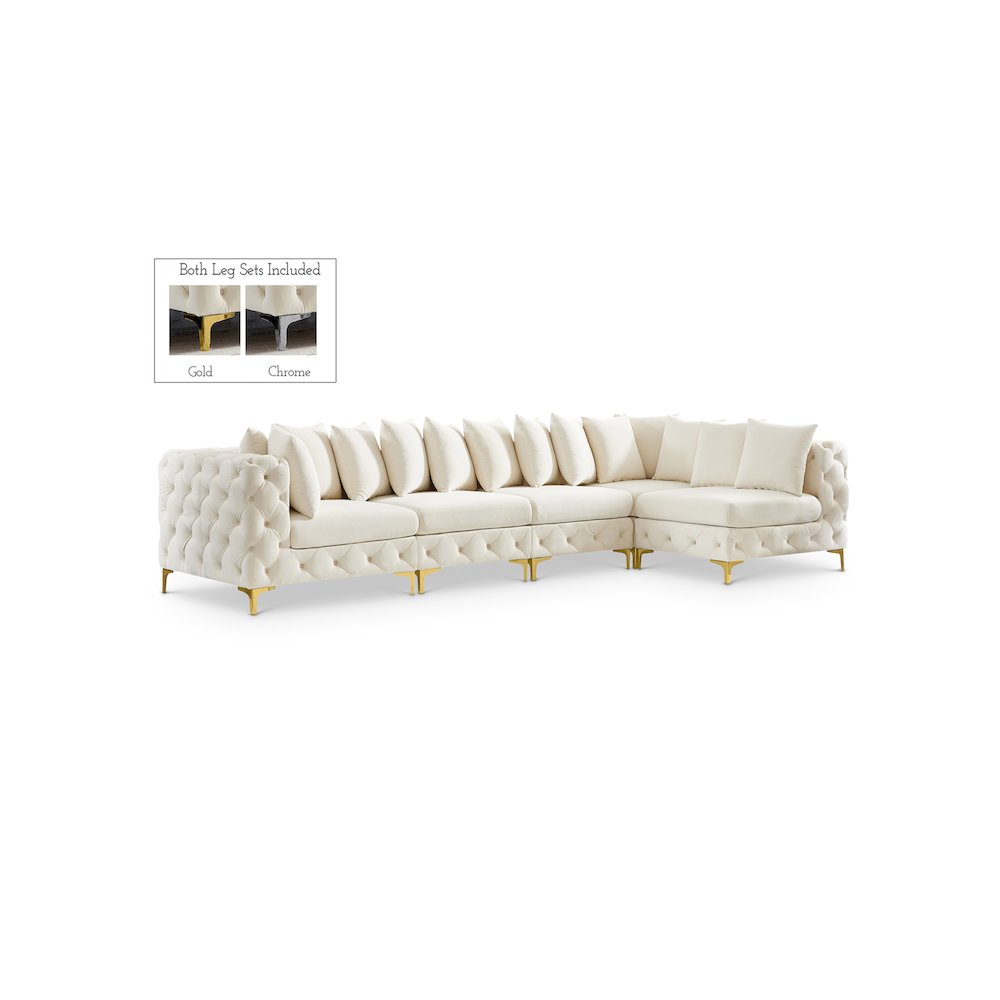 Tremblay Cream Velvet Modular Sectional