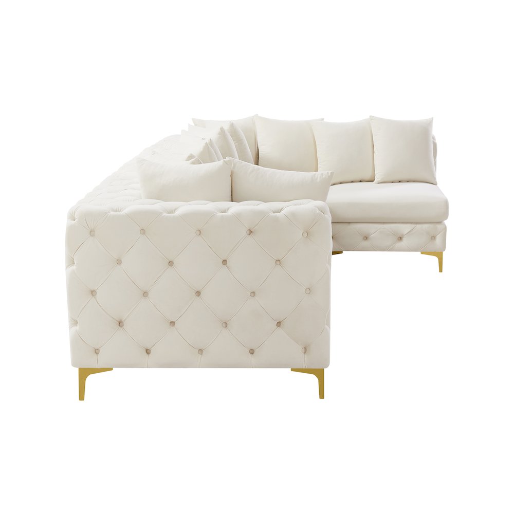 Tremblay Cream Velvet Modular Sectional