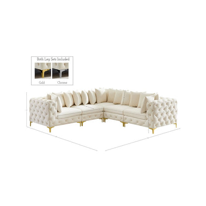 Tremblay Cream Velvet Modular Sectional