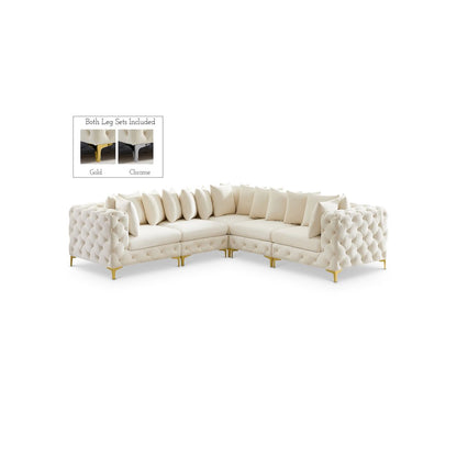 Tremblay Cream Velvet Modular Sectional