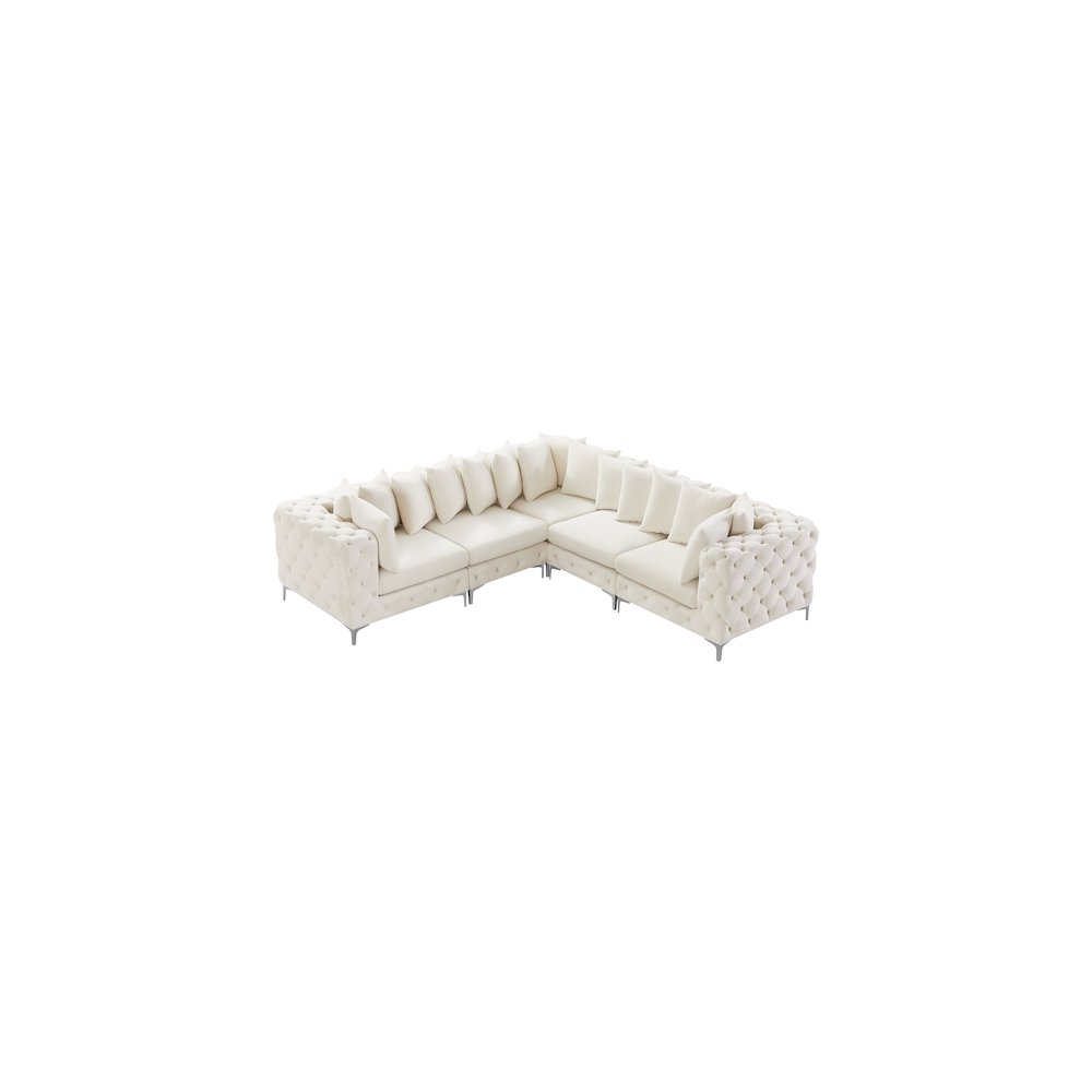 Tremblay Cream Velvet Modular Sectional