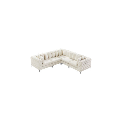 Tremblay Cream Velvet Modular Sectional